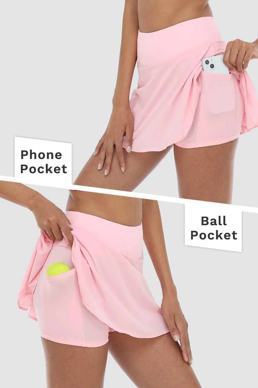 songful Pleated Tennis Skirt, Women High Waisted Athletic Golf Skort Skirt wiht Pockets for Running