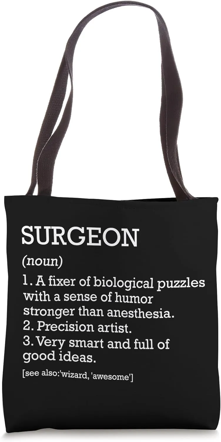 Surgeon Definition Personalized Funny Surgery Doctor Tote Bag