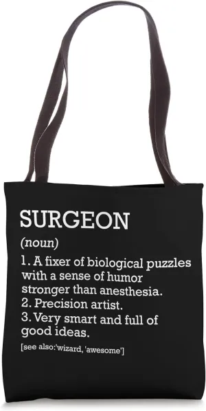 Surgeon Definition Personalized Funny Surgery Doctor Tote Bag