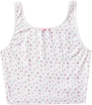 SweatyRocks Women's Casual Summer Floral Print Sleeveless Stretch Crop Tank Top