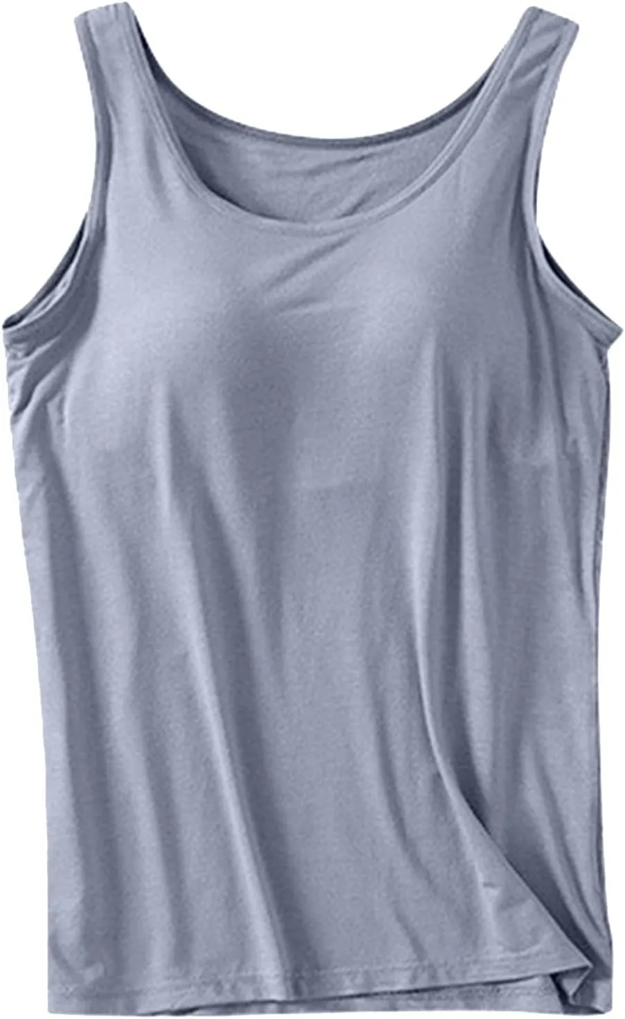 Tank Top with Built in Bra for Women Sleeveless V Neck Workout Padded Tops 2025 Summer Y2K Casual Plus Size Camisole Clothes
