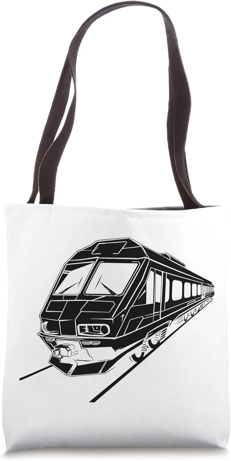 Train Graphic Locomotives Tote Bag