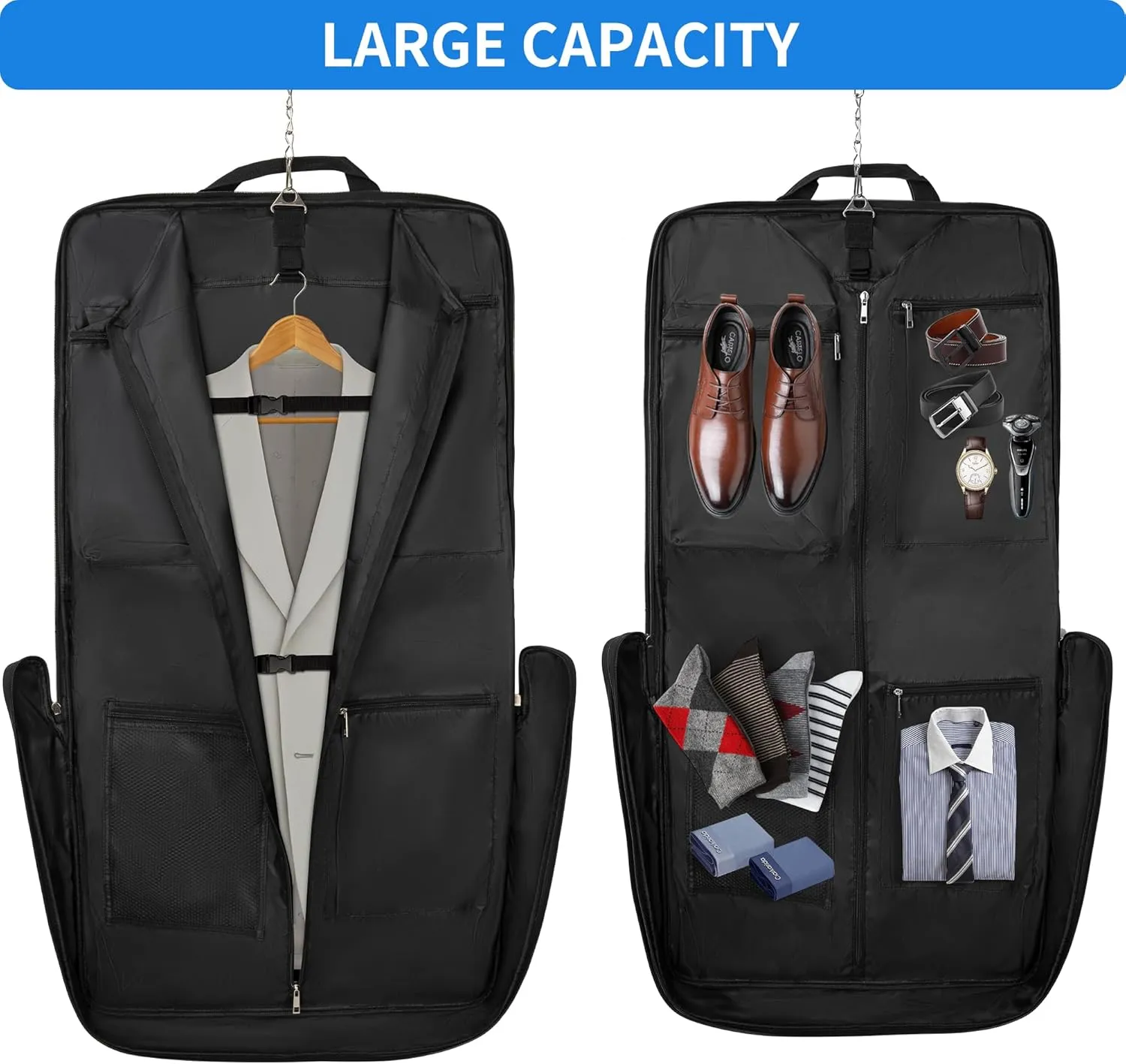 Travel Luggage Garment Bag Foldable Hanging Suit Bag with Shoulder Strap For Men Women Business