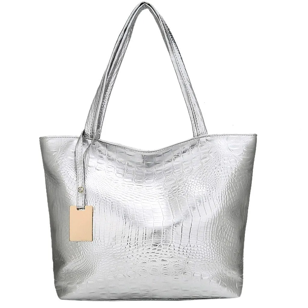 Trendy Casual Ladies' Large Capacity Alligator Shoulder Bags