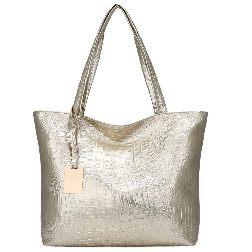 Trendy Casual Ladies' Large Capacity Alligator Shoulder Bags