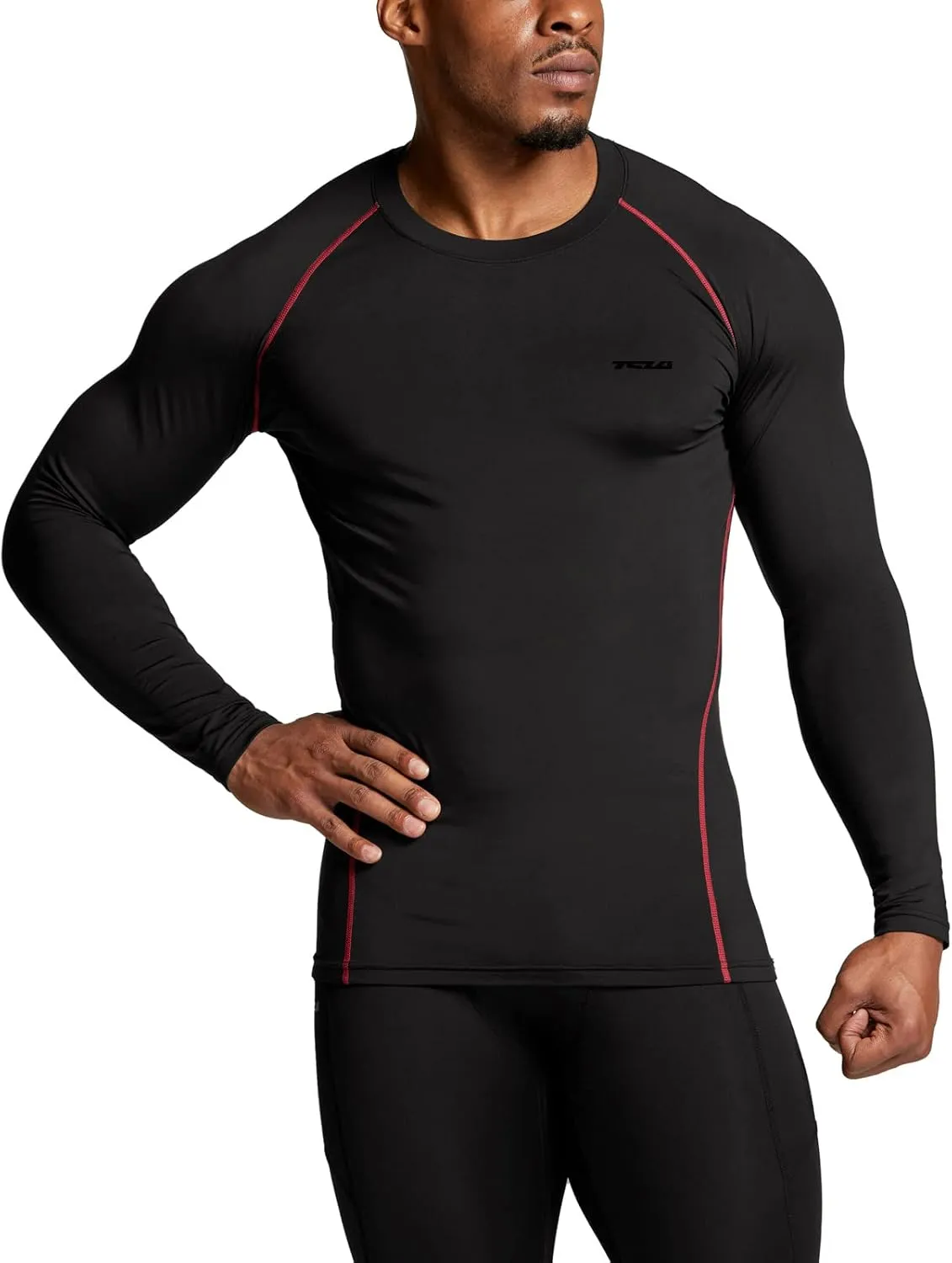 TSLA Men's Thermal Long Sleeve Compression Shirts, Athletic Base Layer Top, Winter Gear Running T-Shirt