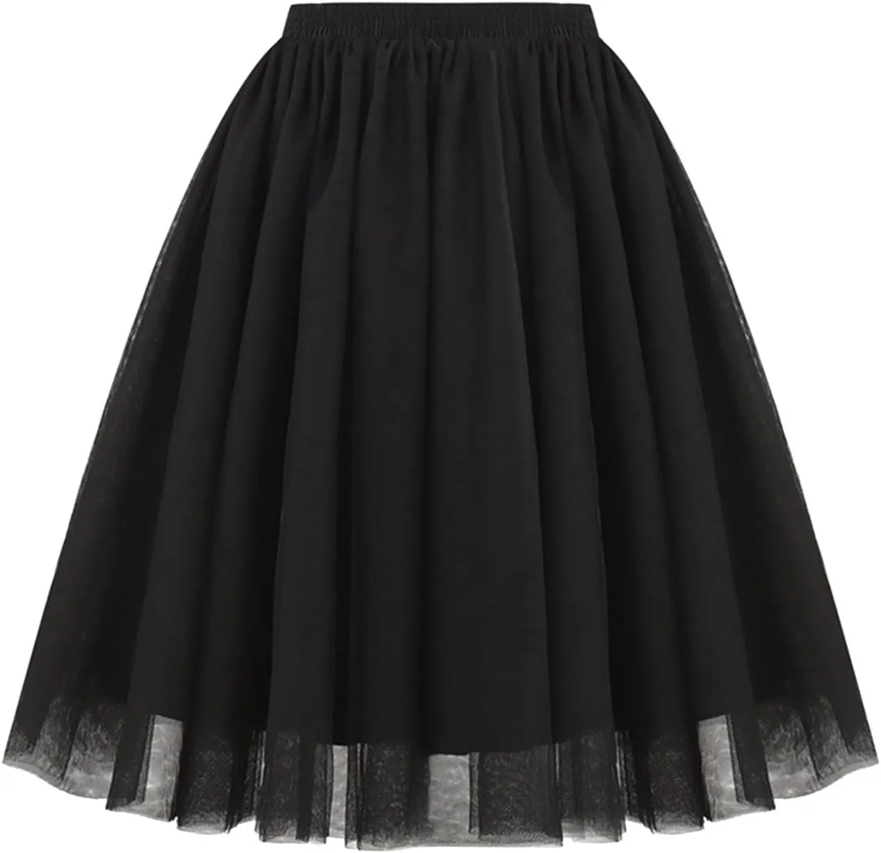 Tulle Skirts for Women Midi Layered A Line Skirt Skorts Elastic High Waisted Tutu Skirt for Prom Party