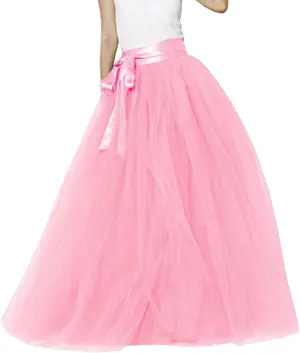 Tulle Tutu Skirt for Women Womens Long Tutu Skirts Pleated Princess Midi Skirts Adult Tutu Dancing Light Skirt