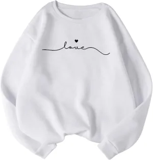 Verdusa Women's Printed Long Sleeve Crew Neck Drop Shoulder Pullover Sweatshirts Tops