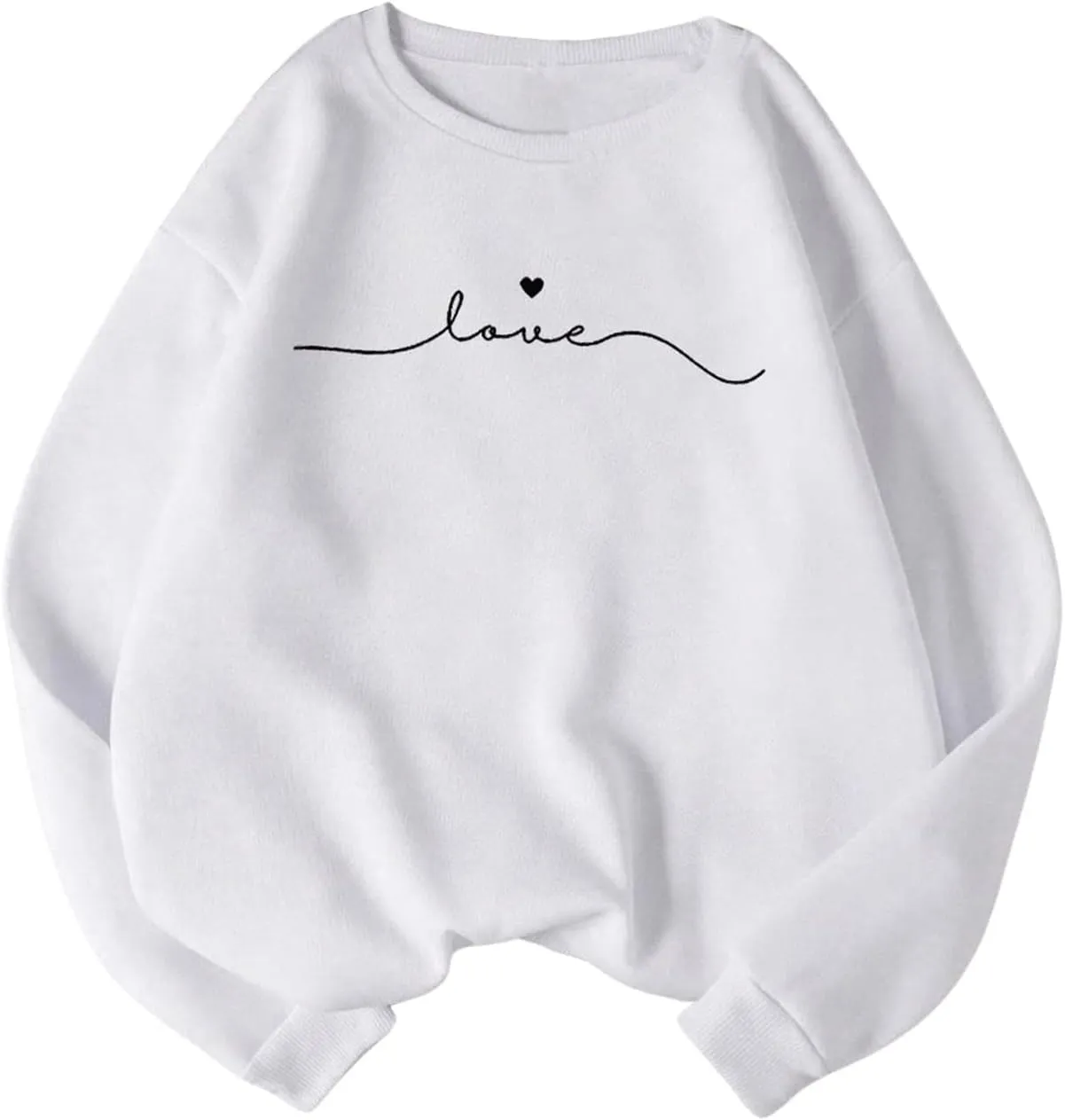 Verdusa Women's Printed Long Sleeve Crew Neck Drop Shoulder Pullover Sweatshirts Tops