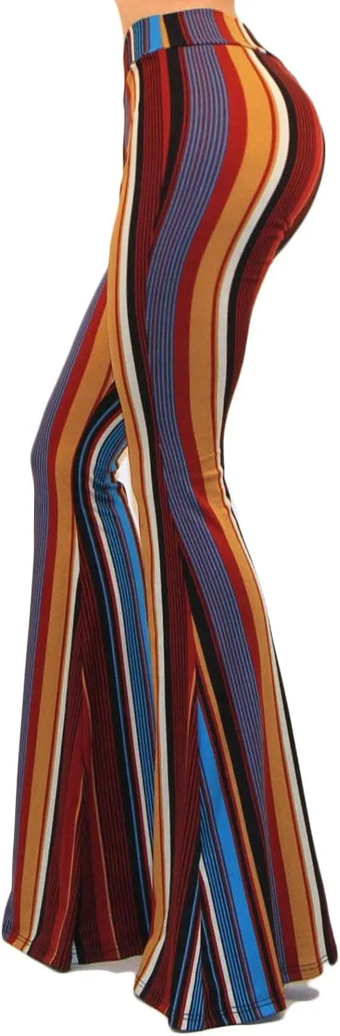 Vivicastle Women's USA Boho Solid Hippie Wide Leg Flared Bell Bottom Pants
