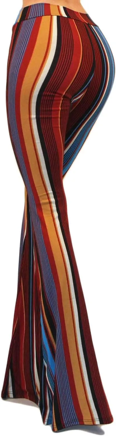 Vivicastle Women's USA Boho Solid Hippie Wide Leg Flared Bell Bottom Pants