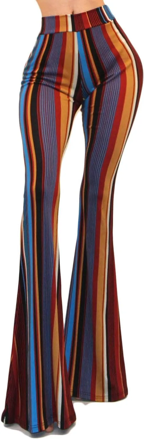 Vivicastle Women's USA Boho Solid Hippie Wide Leg Flared Bell Bottom Pants