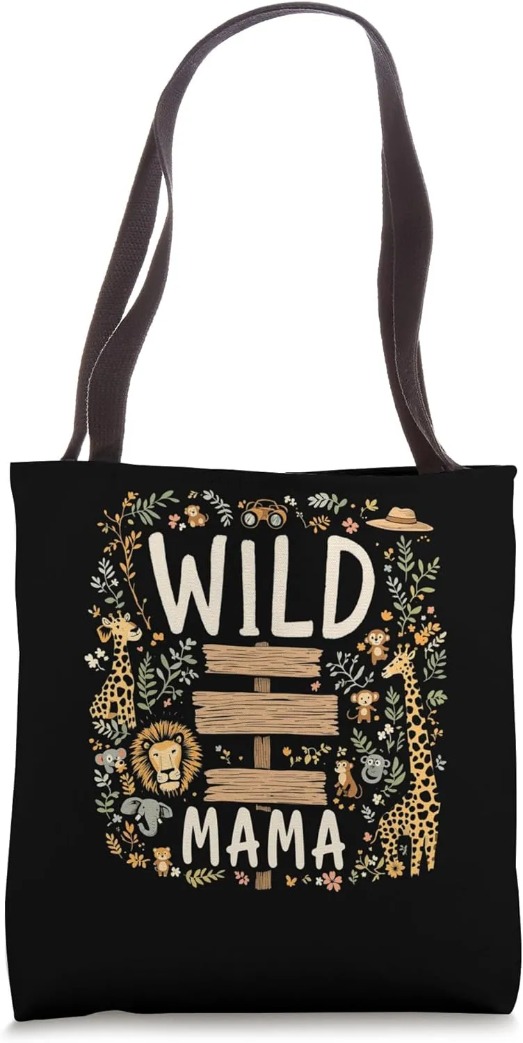 Wild Mama Zoo Theme Birthday Safari Jungle Matching Party Tote Bag