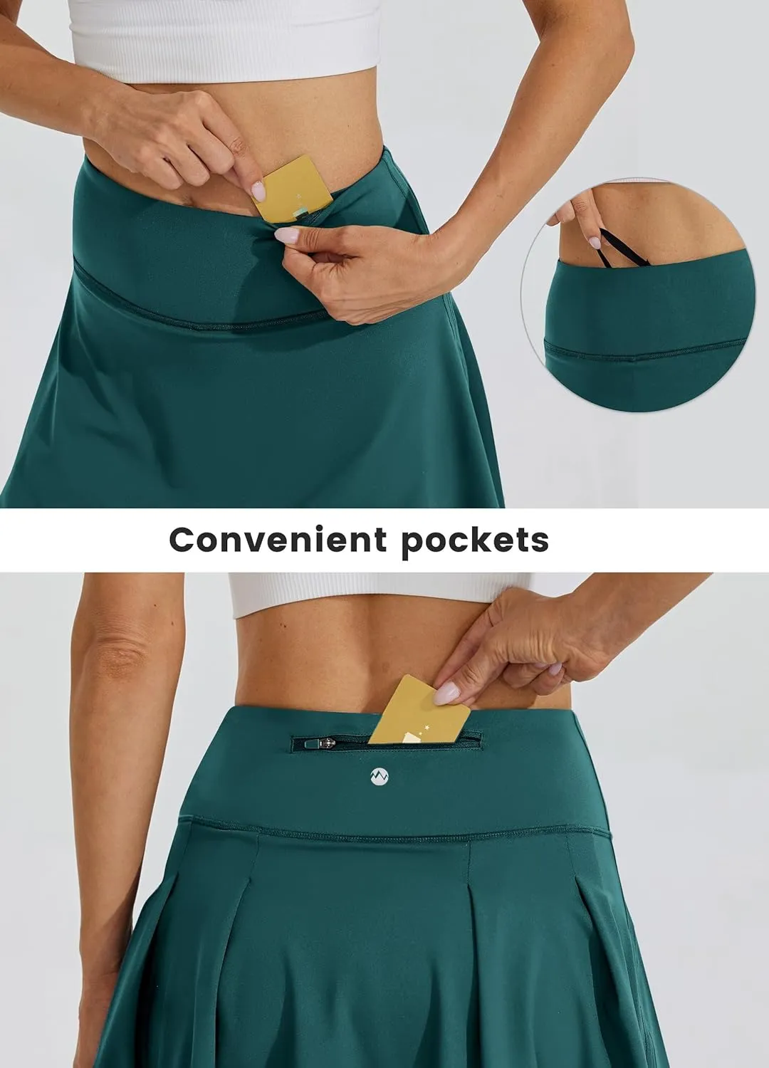 Willit Women's Tennis Skirts High Waisted Athletic Running Skorts Skirts with Shorts Pockets
