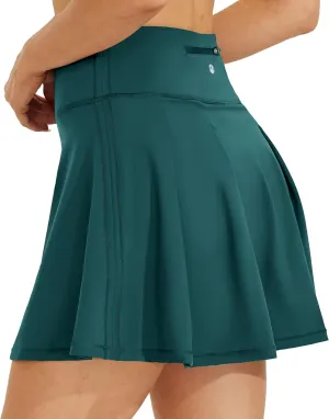 Willit Women's Tennis Skirts High Waisted Athletic Running Skorts Skirts with Shorts Pockets