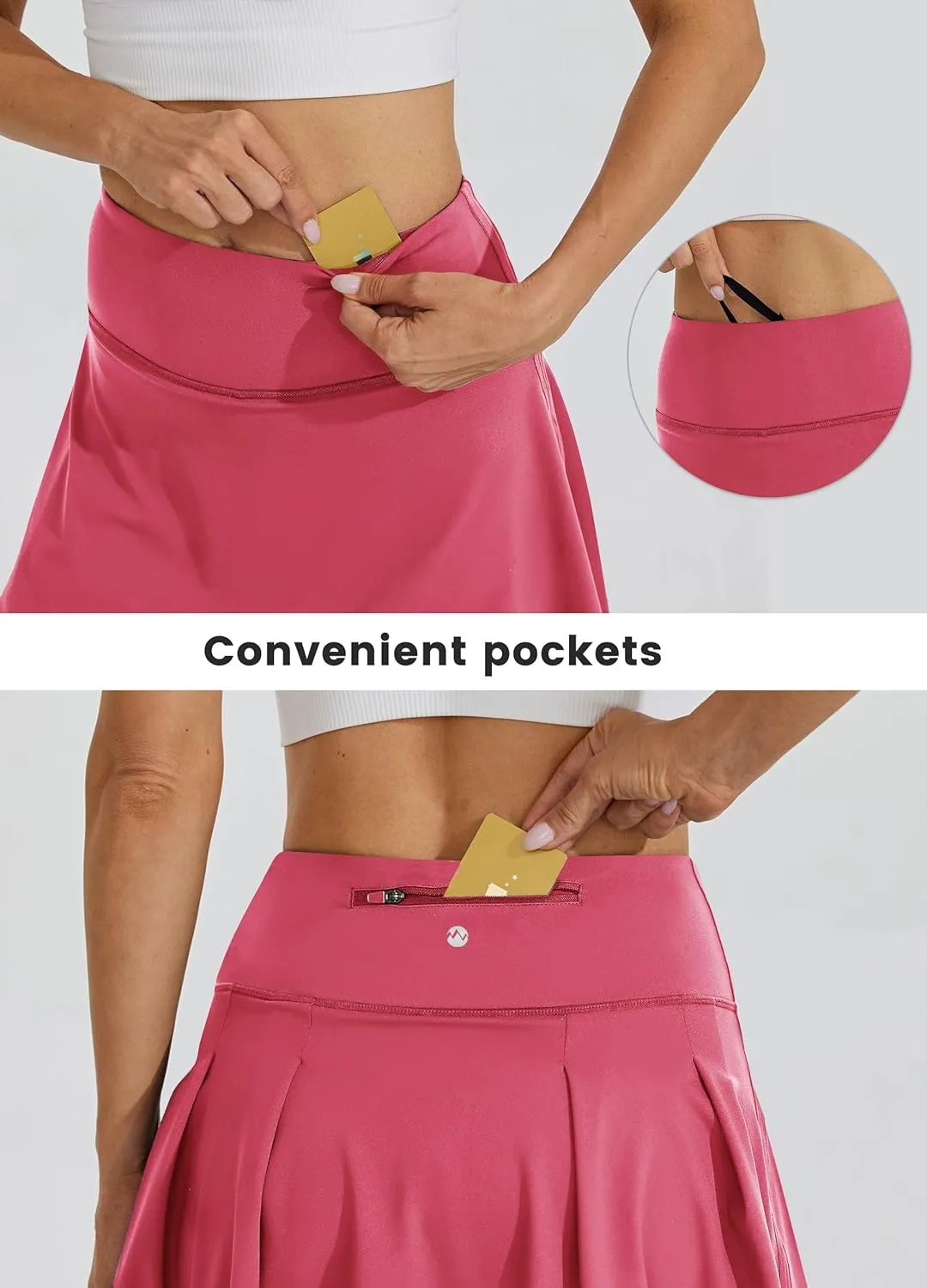 Willit Women's Tennis Skirts High Waisted Athletic Running Skorts Skirts with Shorts Pockets