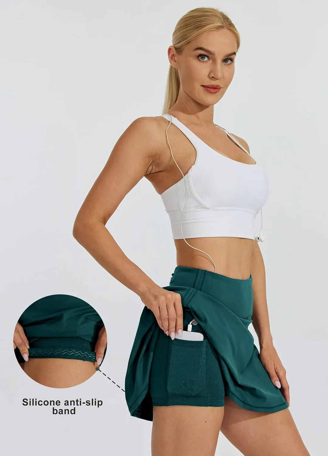 Willit Women's Tennis Skirts High Waisted Athletic Running Skorts Skirts with Shorts Pockets