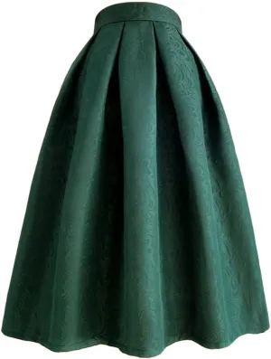 Wjnvfioo 2023 Spring High-Waist Pleated Long Midi Skirt