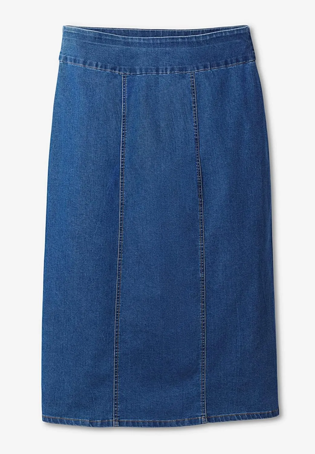 Woman Within Plus Size Flex-Fit Pull-On Denim Skirt