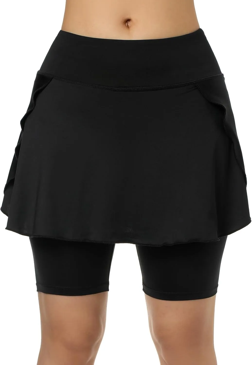 Women Athletic Skirts with Leggings(Shorts Longer Than Skirs),Women Split Skorts Skirts Pockets