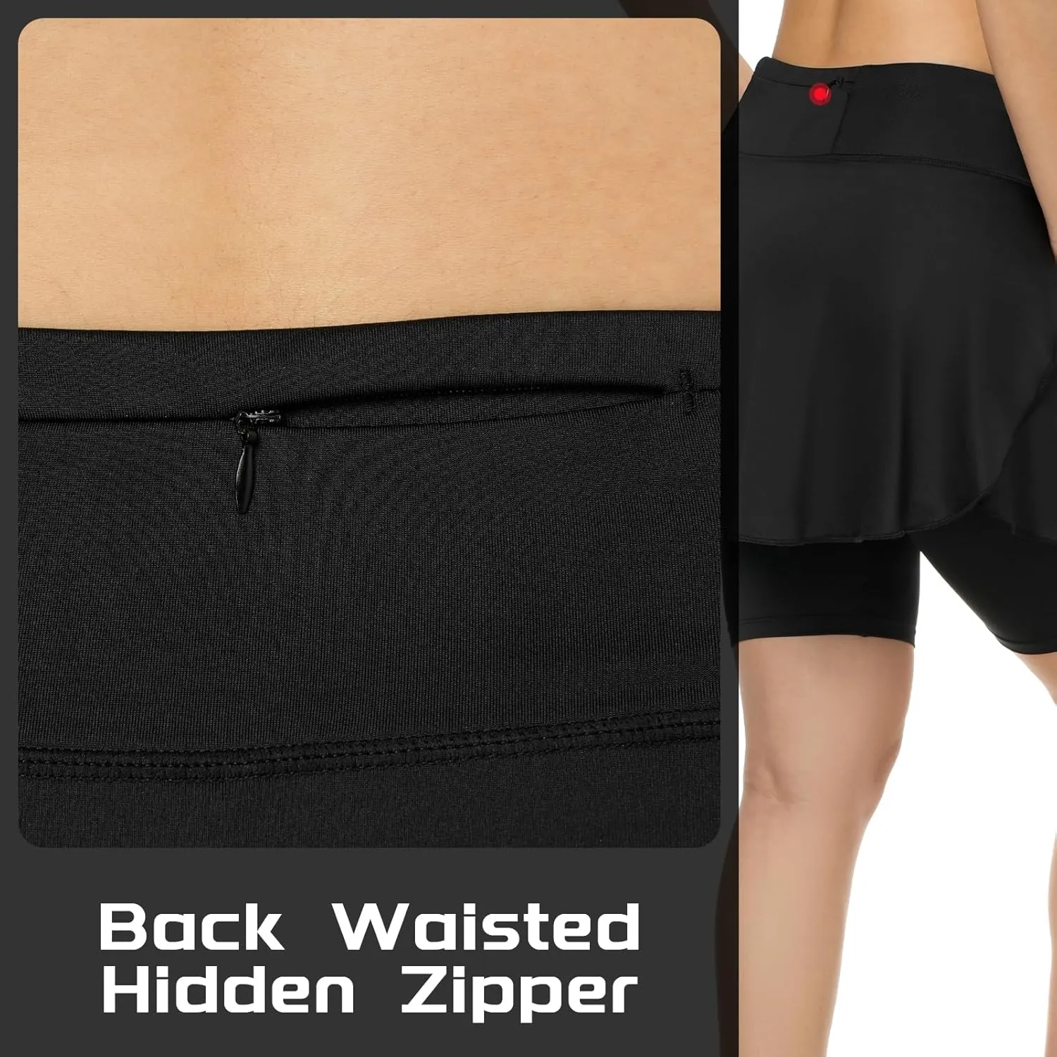 Women Athletic Skirts with Leggings(Shorts Longer Than Skirs),Women Split Skorts Skirts Pockets