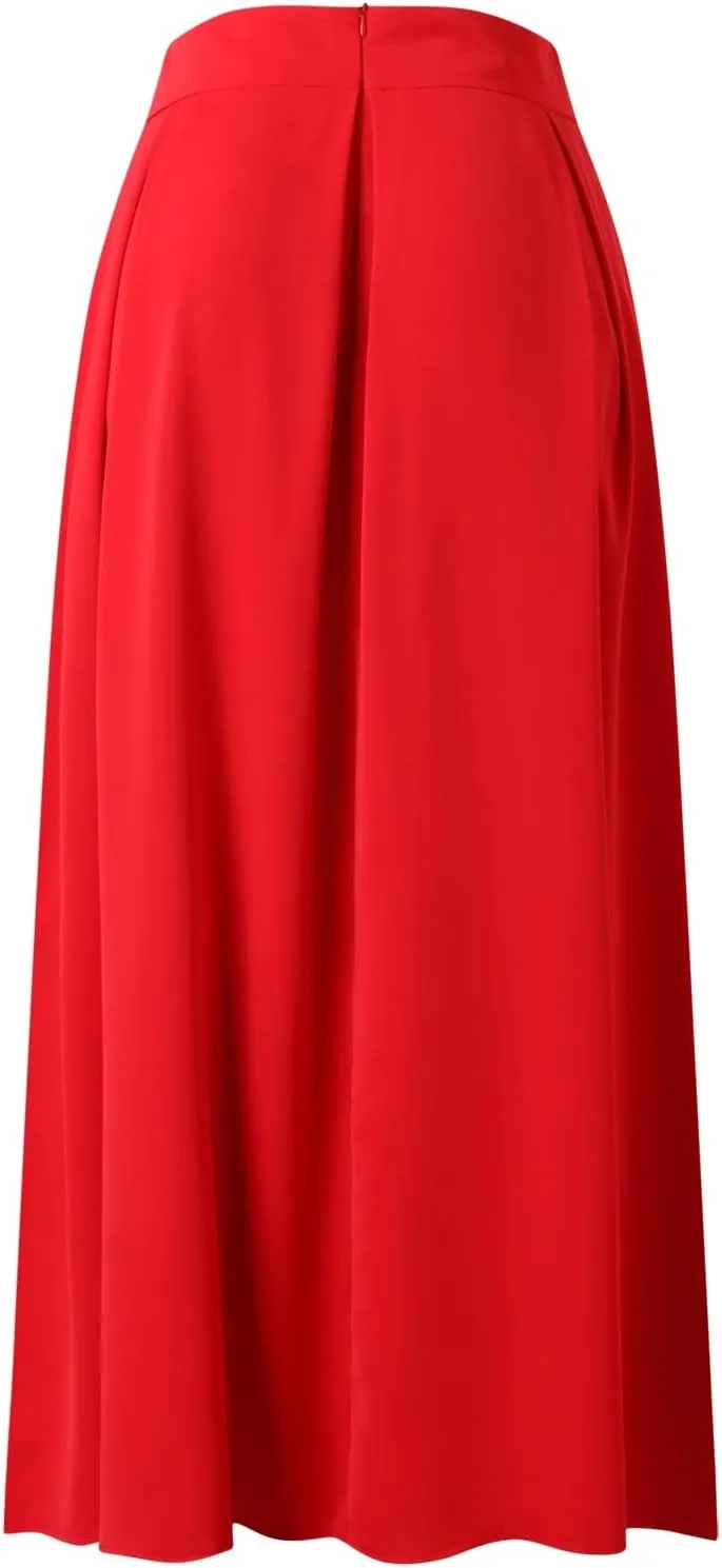 Women Black Skirt Women's 2024 Bohemian Long Skirts Flowy High Waist a Line Maxi Skirts for Women Summer Pleated Skirts