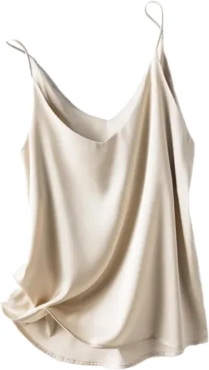 Women Silk Spaghetti Strap Scoop Neck Ribbed Tank Tops Slim Fitted Camisole Basic Sleeveless Shirts