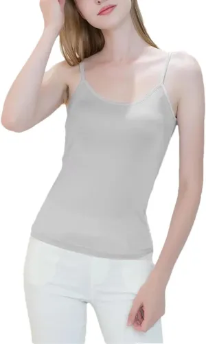 Women Solid Color Shpaghetti Strap Camisoles Adjustable Tank Tops Spring Summer Basic Sleeveless Cami