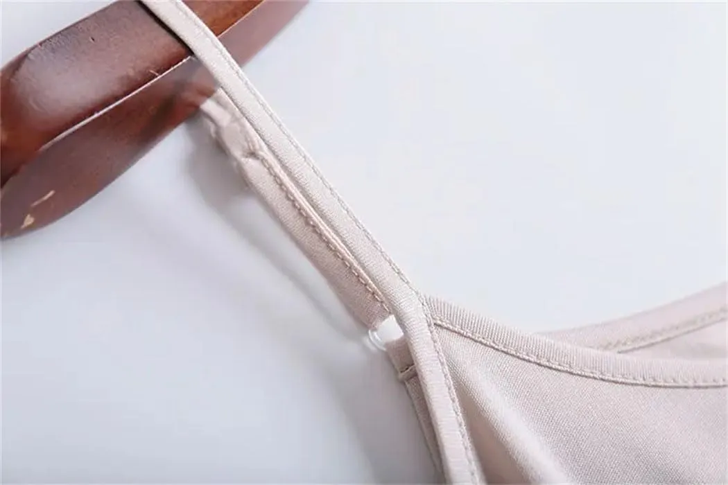 Women Solid Color Shpaghetti Strap Camisoles Adjustable Tank Tops Spring Summer Basic Sleeveless Cami