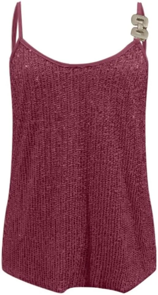 Women Spaghetti Strap V Neck Tank Tops Camisole Sleeveless Blouse