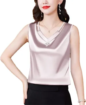 Women Tank Top Spring Summer Hollow Out Camisole V Neck Casual Sleeveless Vest