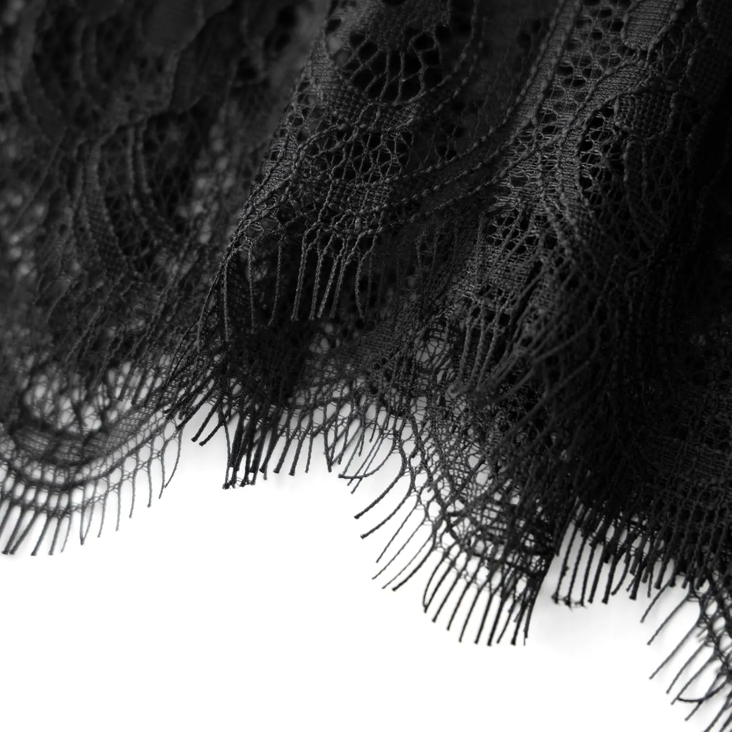 Women Tiered Lace Pleated Midi Skirts Lace Trim Layered Mesh Tulle Skirt Elastic Waist Flowy Long Goth Skirts