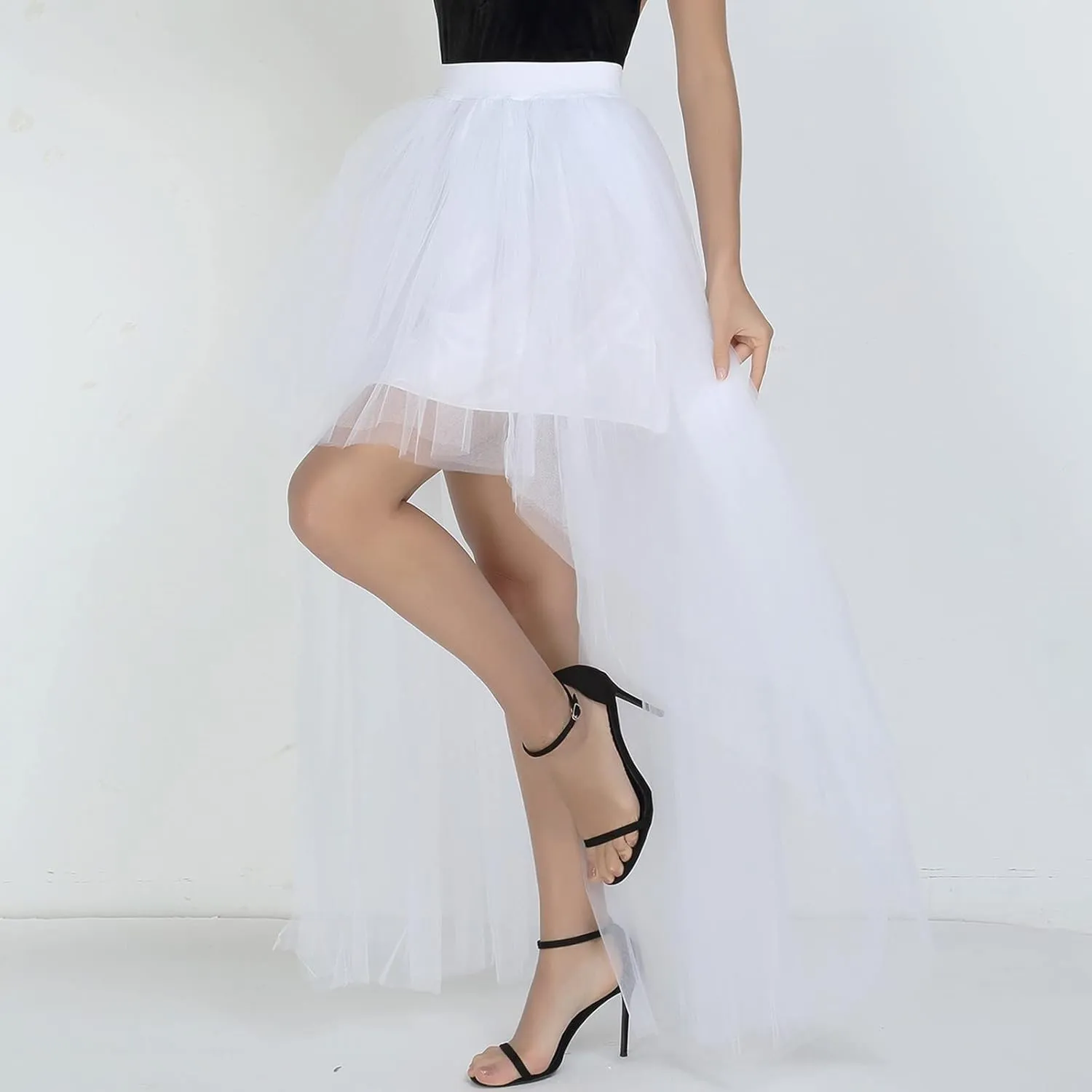 Women's A-Line High Waisted Midi Skirt Short Thin Women's Sexy Skirts Sexy Black Mesh Skirt Front Massage Table