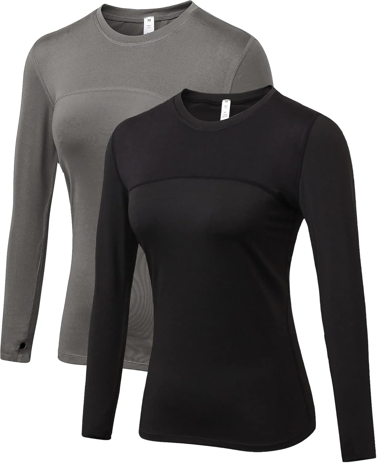 Women's Athletic Compression Shirts Summer Long Sleeve Sun Shirt Mesh Workout Base Layer Thumb Holes Yoga T Shirt Sports Tops