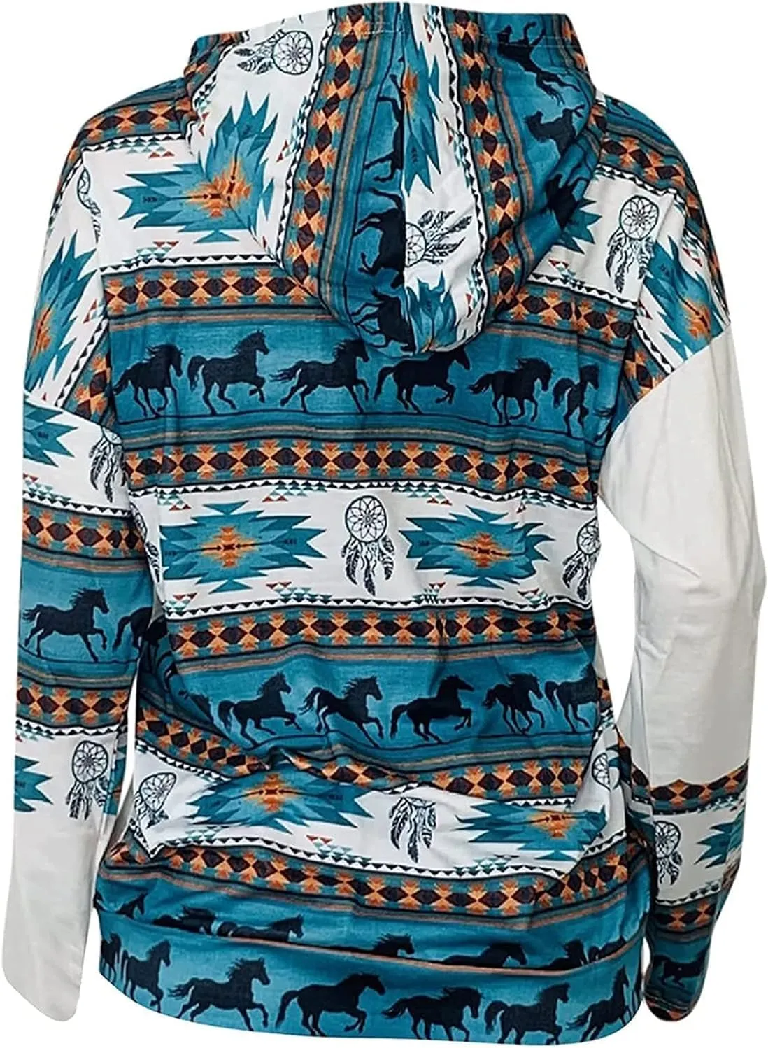 Women's Aztec Hoodie Western Clothes for Women Geometric Ethnic Graphic Western Sweatshirts Sweater Shirts Girls