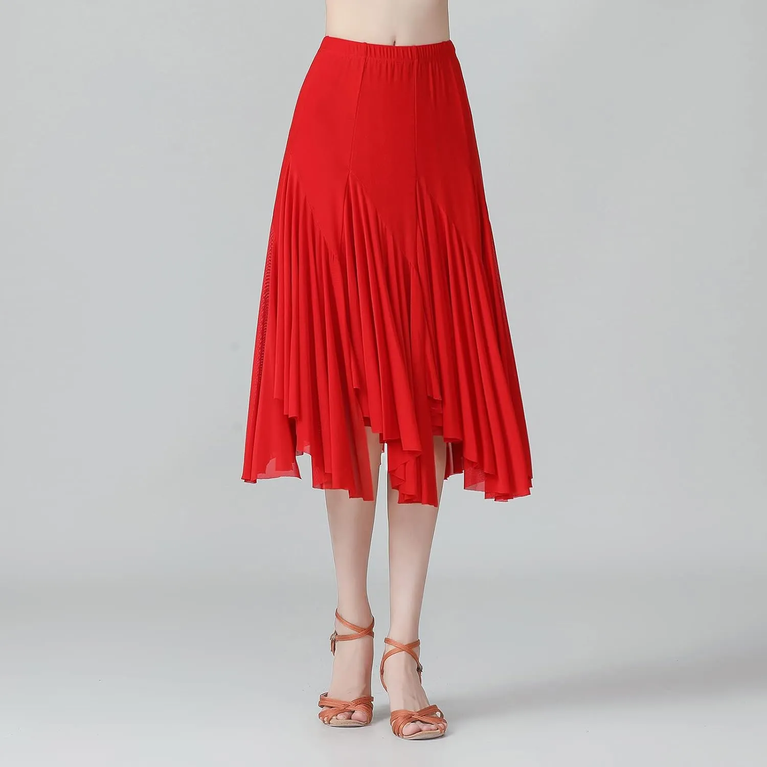 Women's Ballroom Dance Skirt Latin Salsa Rumba Flamenco Waltz Tango Cha Cha Dancing Flowy Swing Practice Long Skirt