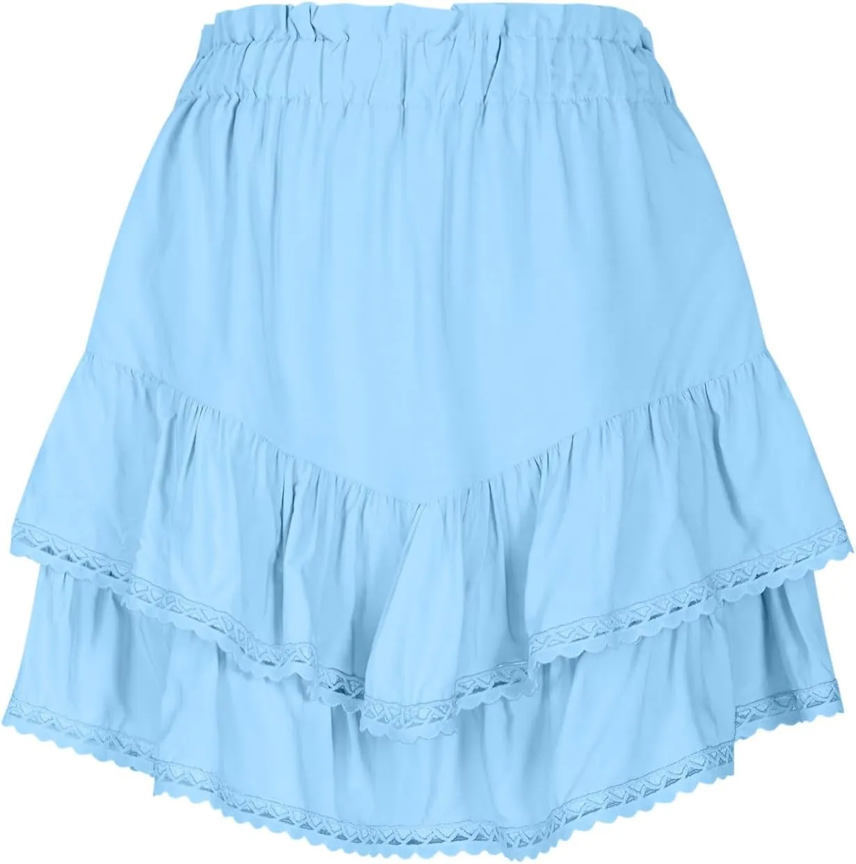 Women's Boho Ruffle Tiered Skorts Casual Fashion High Waist Pleated Skirts Solid Color Sexy Tennis Golf Skater Skort