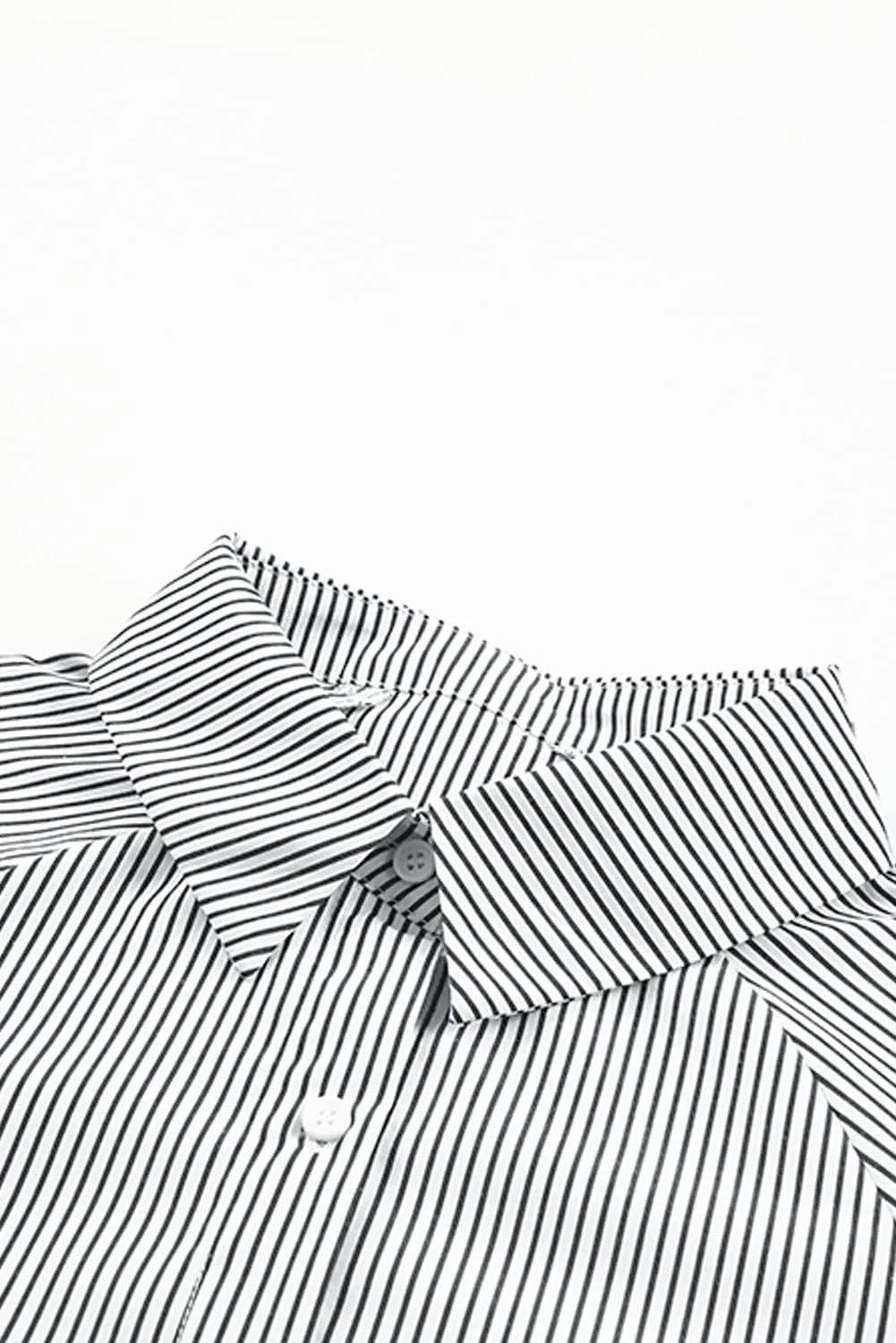 Women's Bubble Long Sleeved Shirt Striped Shacket Jacket Down Blouse Pockets Tops