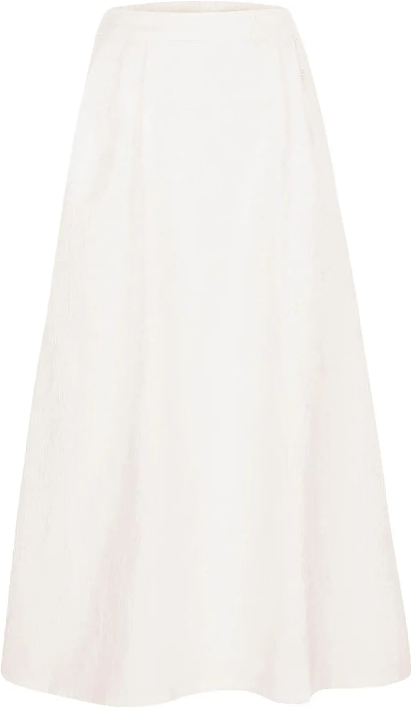 Women's Casual Jacquard Pleated Skirt Ethnic High Waist Slimming A Line Midi Skirt Pleated Skirt Size 16