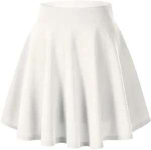 Women's Casual Mini Skirts High Waist A-Line Skater Skirt for Women Solid Color Athletic Skorts