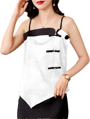 Women's Chinese Style Satin Camis Spring Summer Tank Tops Sleeveless Camisole