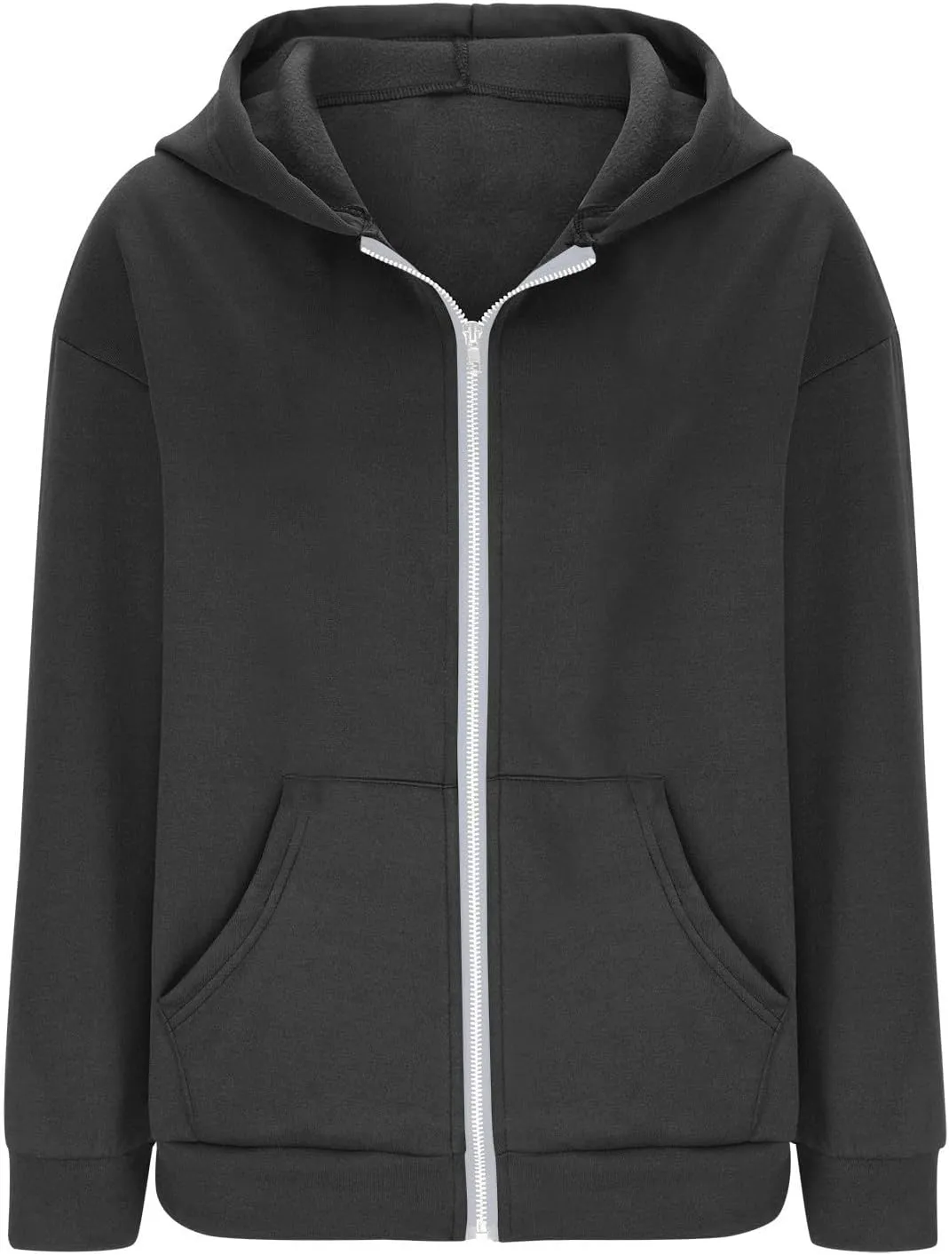 Women's Full Zip Up Lightweight Oversized Hoodie Long Sleeve Hooded Sweatshirts Jacket Coat with Pockets