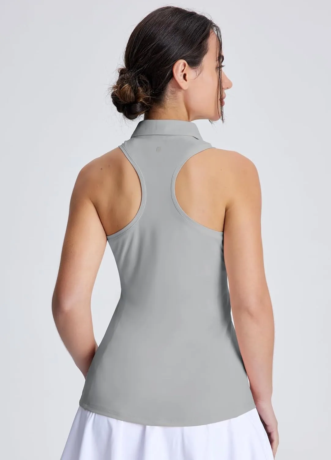 Women's Golf Shirts Sleeveless Racerback Slim Fit Tennis Tank Tops V-Neck Collared Polo Quick Dry UPF 50 