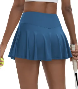 Women's High Waisted Pleated Tennis Skirts with Pockets Inner Shorts Lightweight Athletic Golf Skorts for Women