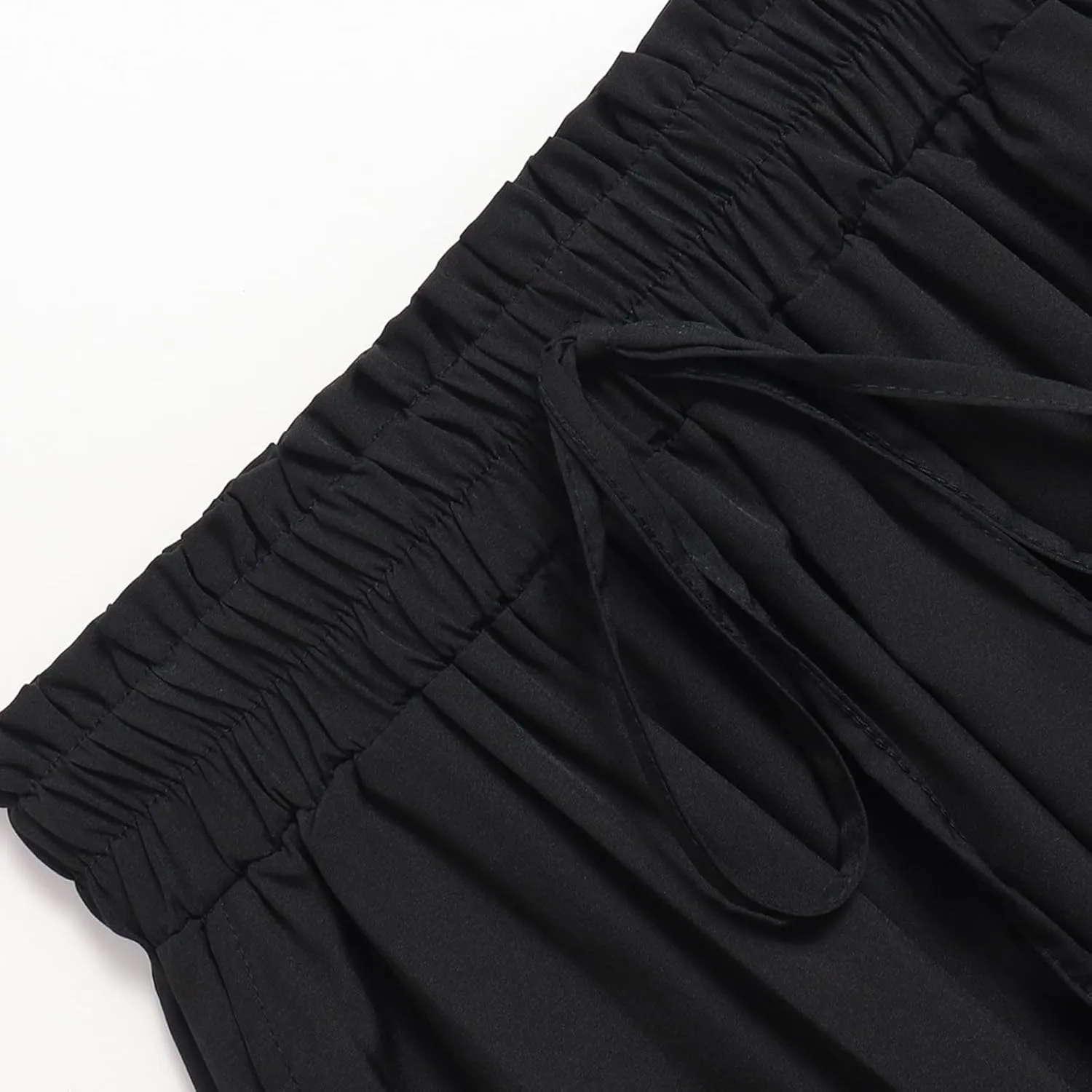 Women's Linen Skirts Knee Length Midi Skirt Summer Drawstring High Waisted Boho Skirt Smocked Aline with Pockets