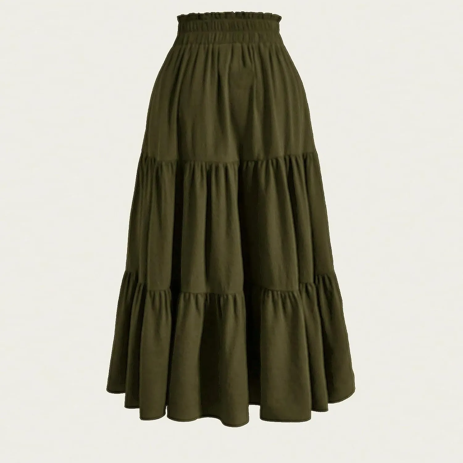 Womens Maxi Skirt 2025 Summer Comfy Tiered Elastic High Waisted Skirts Floral Boho Beach Vacation Long Skirts
