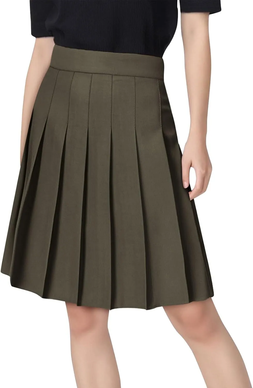 Womens School Uniform Cheerleader Skirts Summer Elastic Waist Athletic Pleated Skorts Plus Size Fashion Loose Skirt