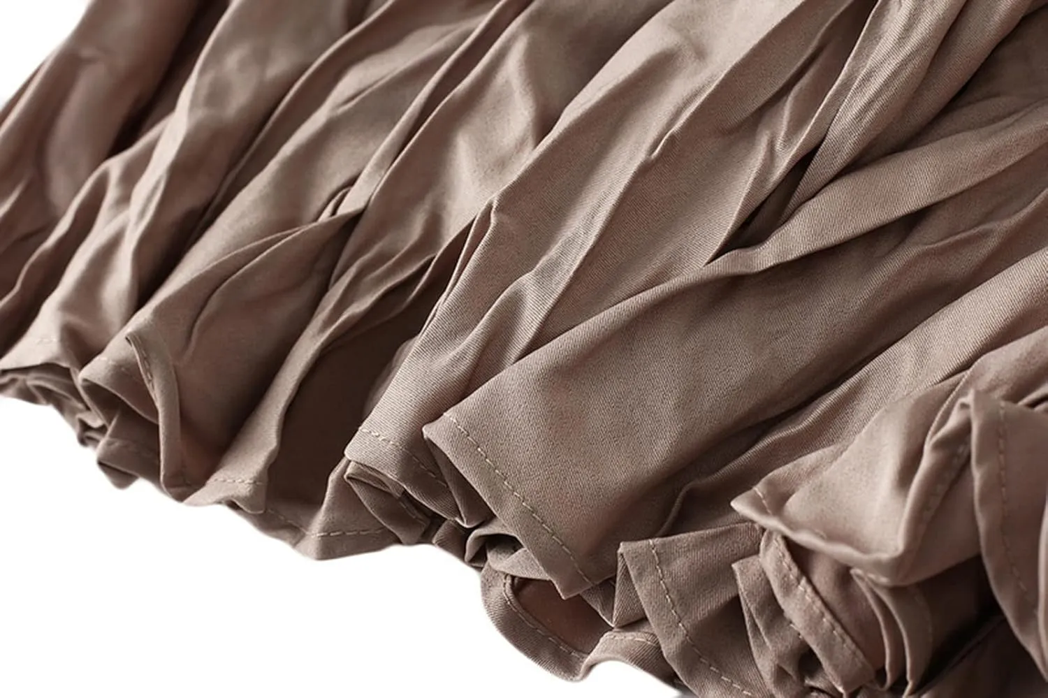 Women's Skirt Pleated Elastic High Waist Winter Layered A Line Midi Skirts
