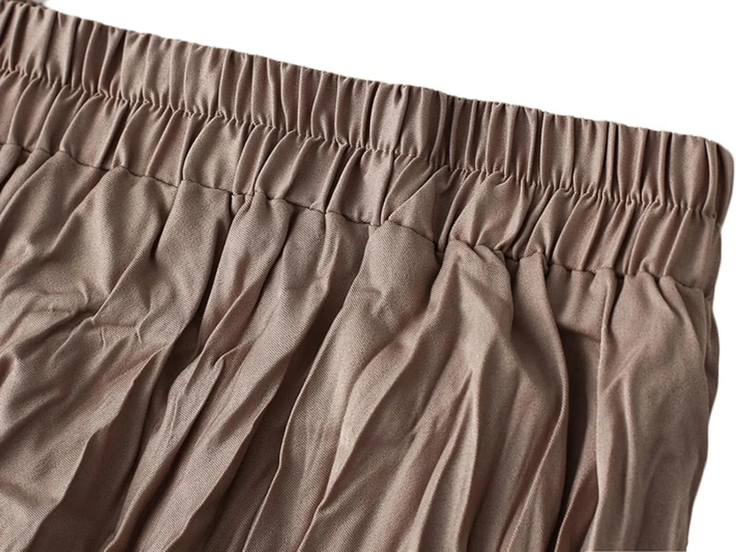 Women's Skirt Pleated Elastic High Waist Winter Layered A Line Midi Skirts
